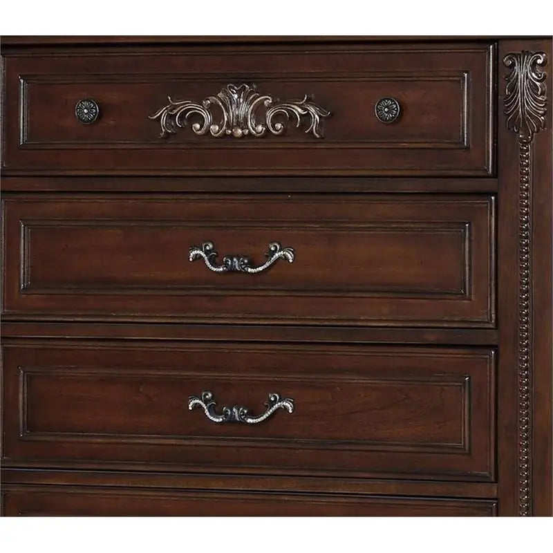 Destiny 6Pc Traditional Bedroom Set in Cherry Finish by Cosmos Furniture - ATL FURNITURE