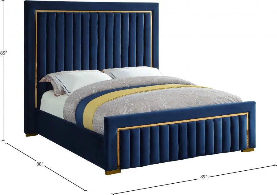 Dolce Velvet Platform Bed - ATL FURNITURE