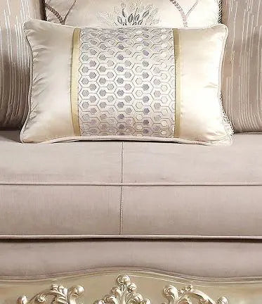 Elanor Traditional Sofa and Loveseat in Champagne Wood Finish by Cosmos Furniture - ATL FURNITURE