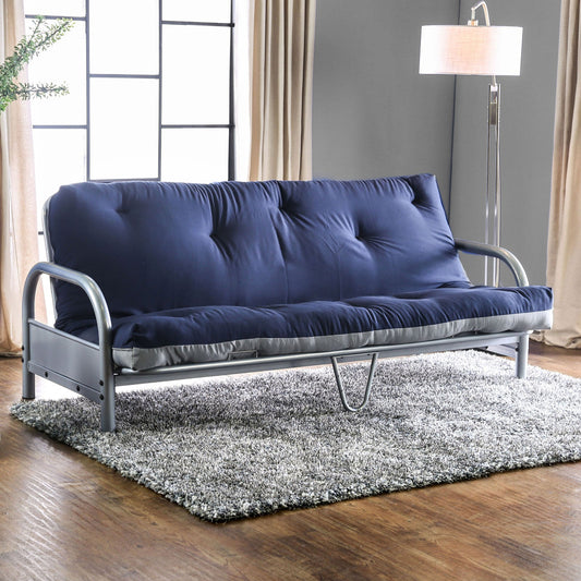 Aksel Black/Red Futon Mattress, Navy & Gray - ATL FURNITURE