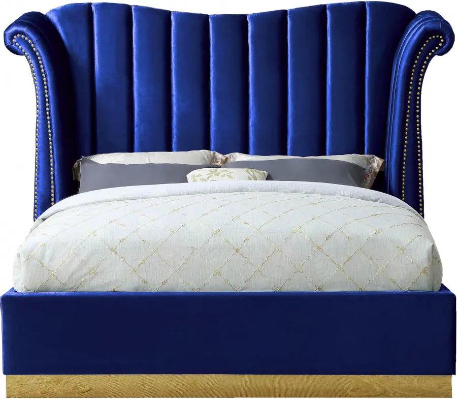 Flora Velvet Platform Bed - ATL FURNITURE
