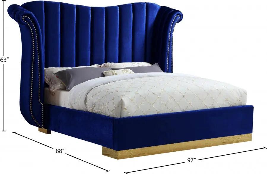 Flora Velvet Platform Bed - ATL FURNITURE