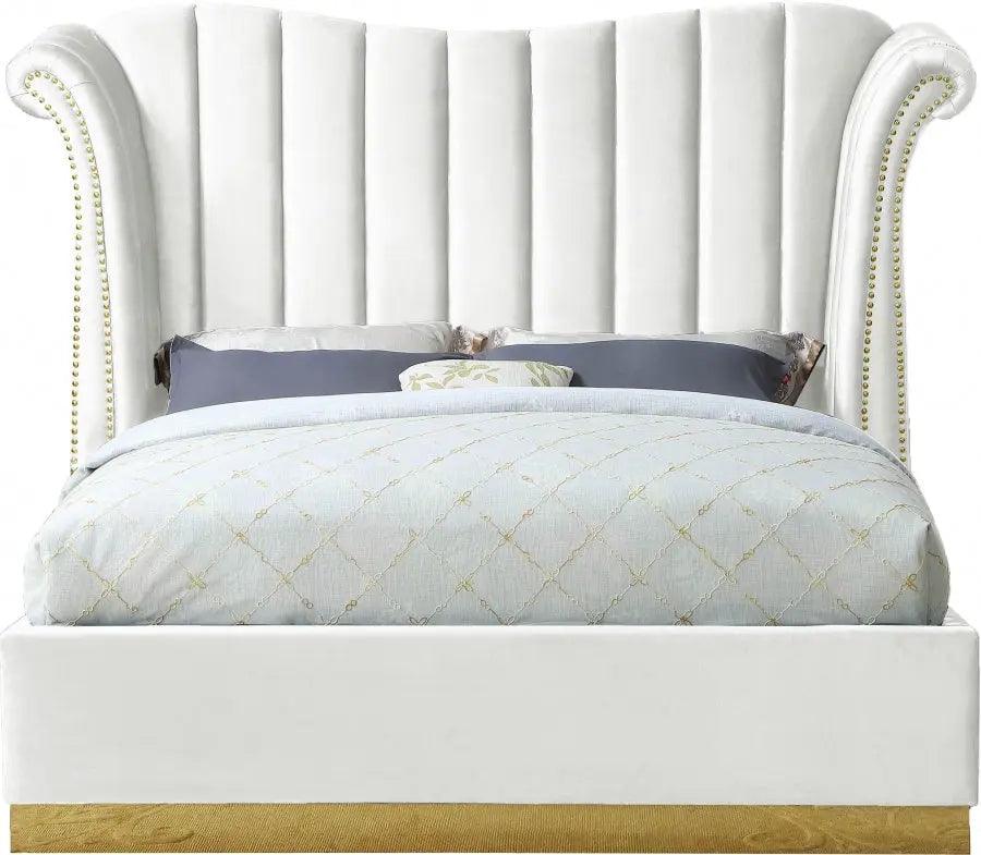 Flora Velvet Platform Bed - ATL FURNITURE