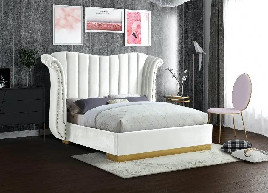 Flora Velvet Platform Bed - ATL FURNITURE