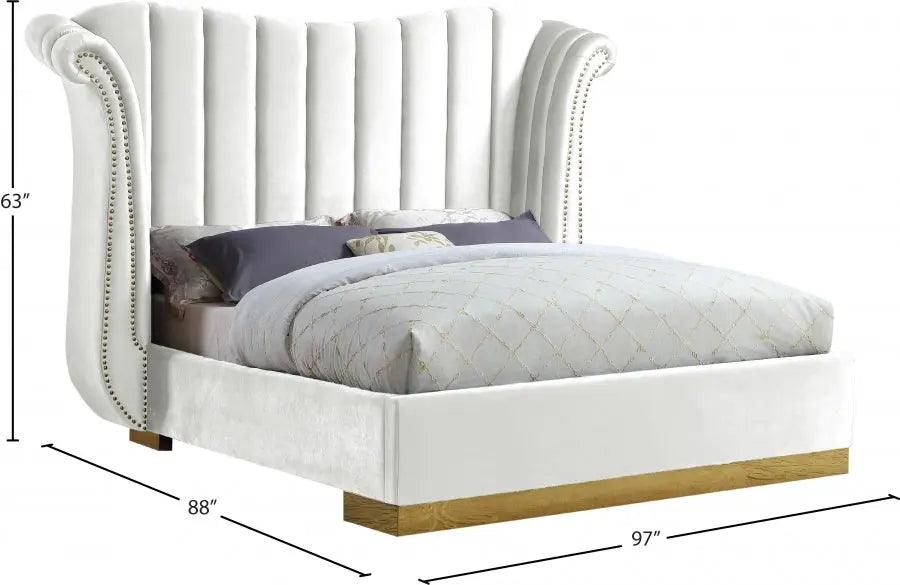 Flora Velvet Platform Bed - ATL FURNITURE