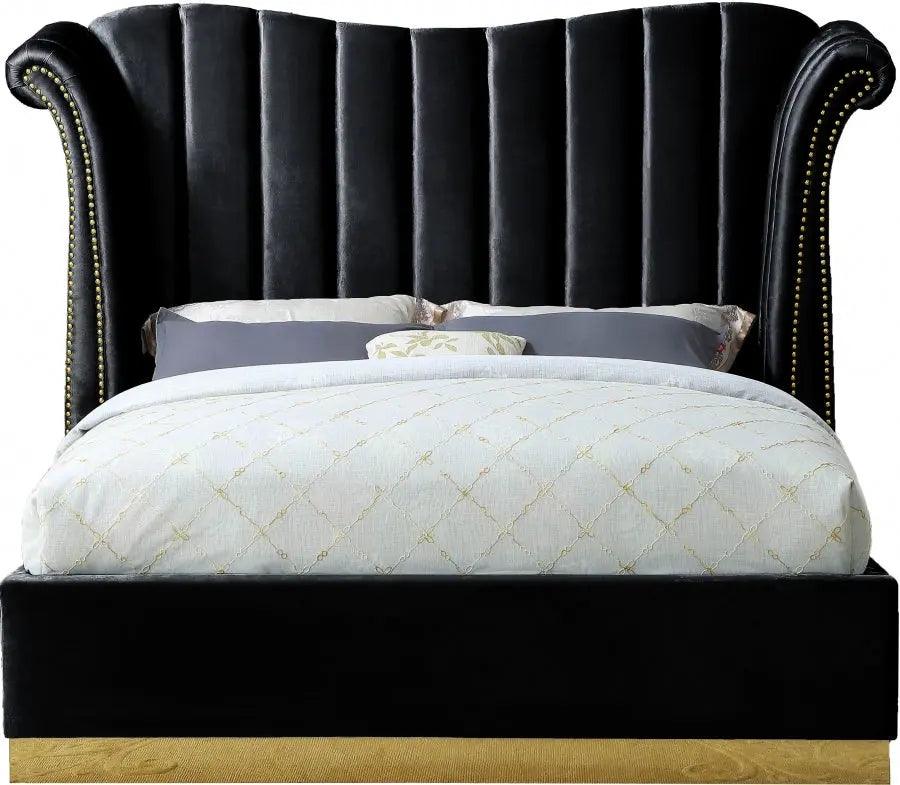 Flora Velvet Platform Bed - ATL FURNITURE