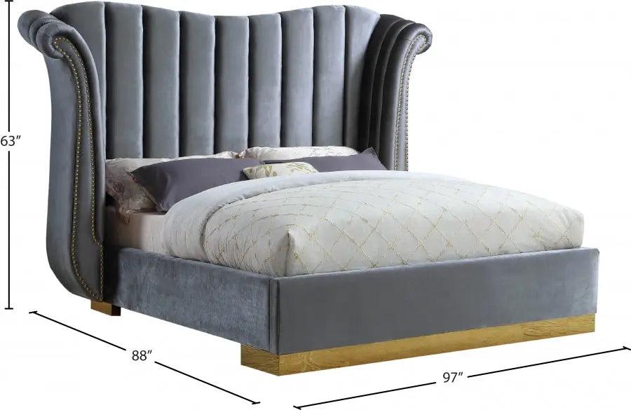 Flora Velvet Platform Bed - ATL FURNITURE