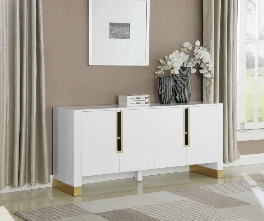 Florence Sideboard / Buffet In White Lacquer - ATL FURNITURE