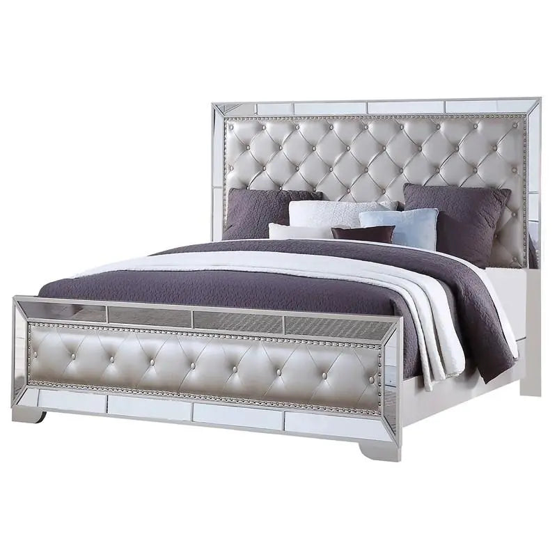 Gloria 6Pc Contemporary Bedroom Set in White Finish by Cosmos Furniture - ATL FURNITURE