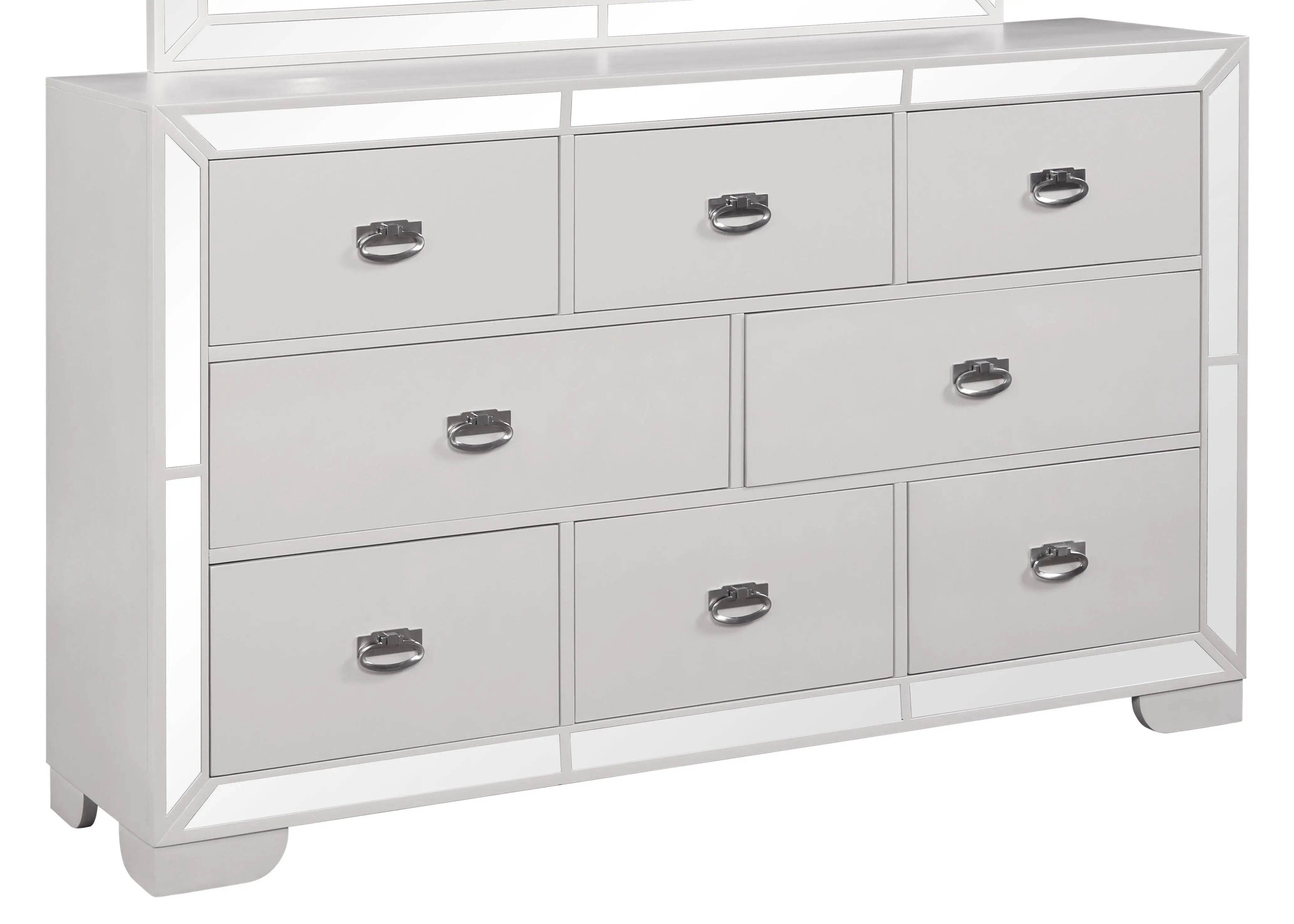 Grand Gloria 6Pc Contemporary Bedroom Set in White Finish by Cosmos Furniture - ATL FURNITURE