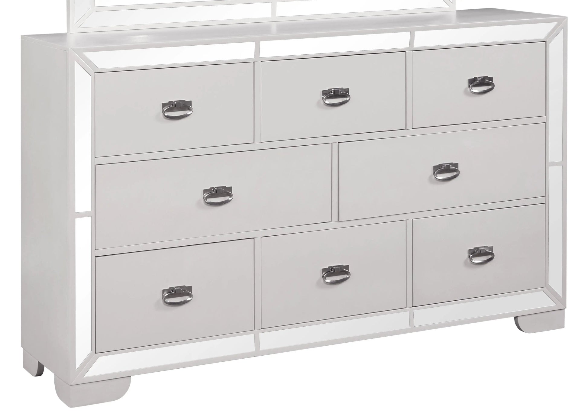 Grand Gloria 6Pc Contemporary Bedroom Set in White Finish by Cosmos Furniture - ATL FURNITURE