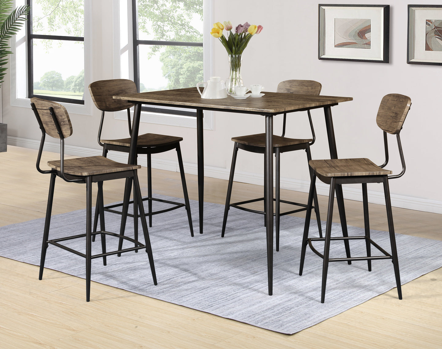 Counter Table Set; 5 PCS. SET - ATL FURNITURE