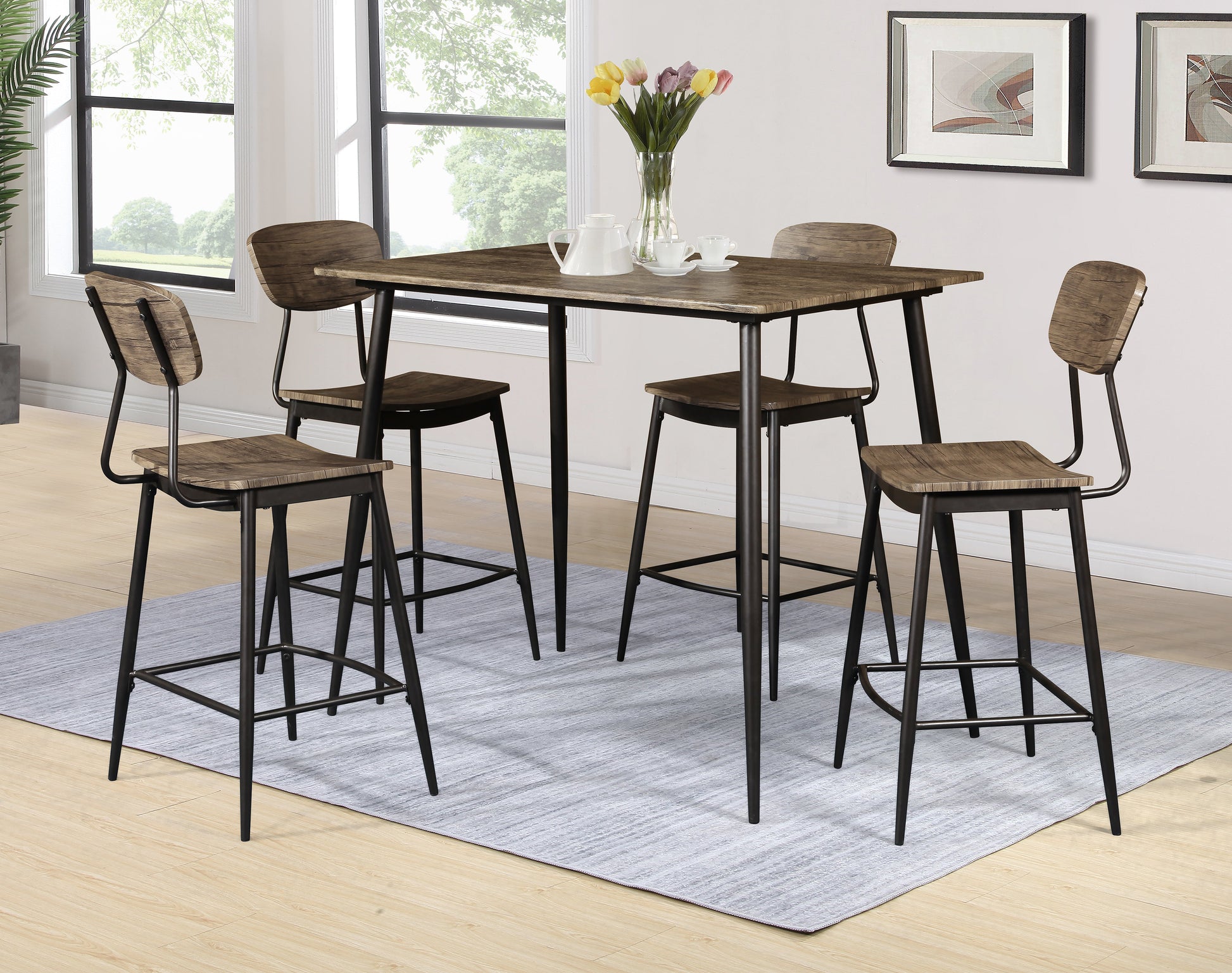 Counter Table Set; 5 PCS. SET - ATL FURNITURE