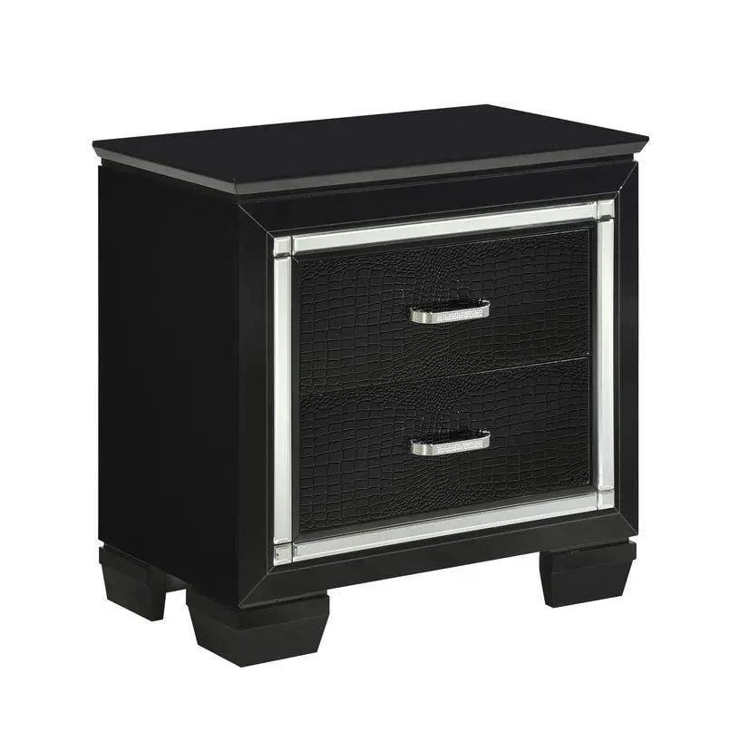 Homelegance Allura Nightstand In Black 1916Bk-4 - ATL FURNITURE