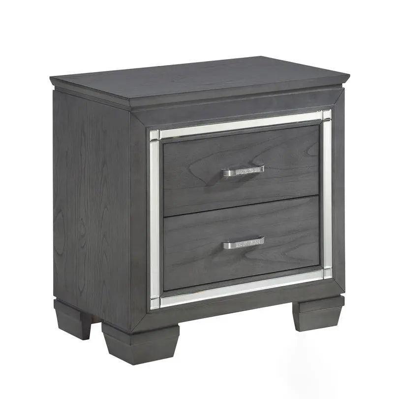 Homelegance Allura Nightstand In Gray 1916Gy-4 - ATL FURNITURE