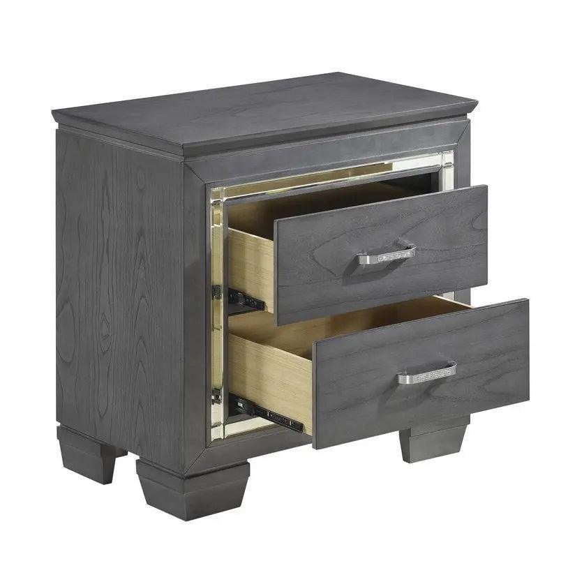 Homelegance Allura Nightstand In Gray 1916Gy-4 - ATL FURNITURE