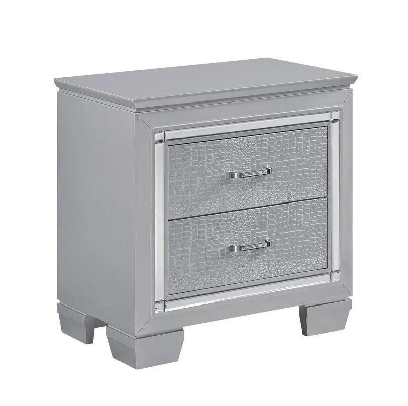 Homelegance Allura Nightstand In Silver 1916-4 - ATL FURNITURE