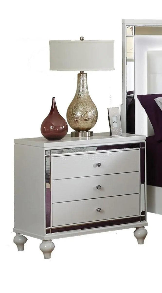 Homelegance Alonza 3 Drawer Nightstand In White 1845-4 - ATL FURNITURE