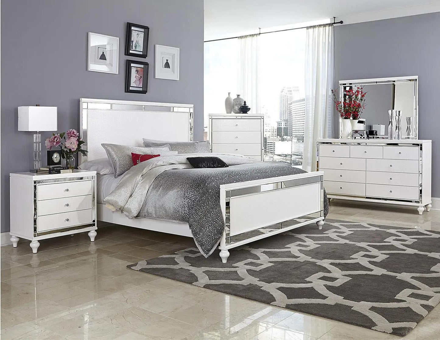 Homelegance Alonza 3 Drawer Nightstand In White 1845-4 - ATL FURNITURE