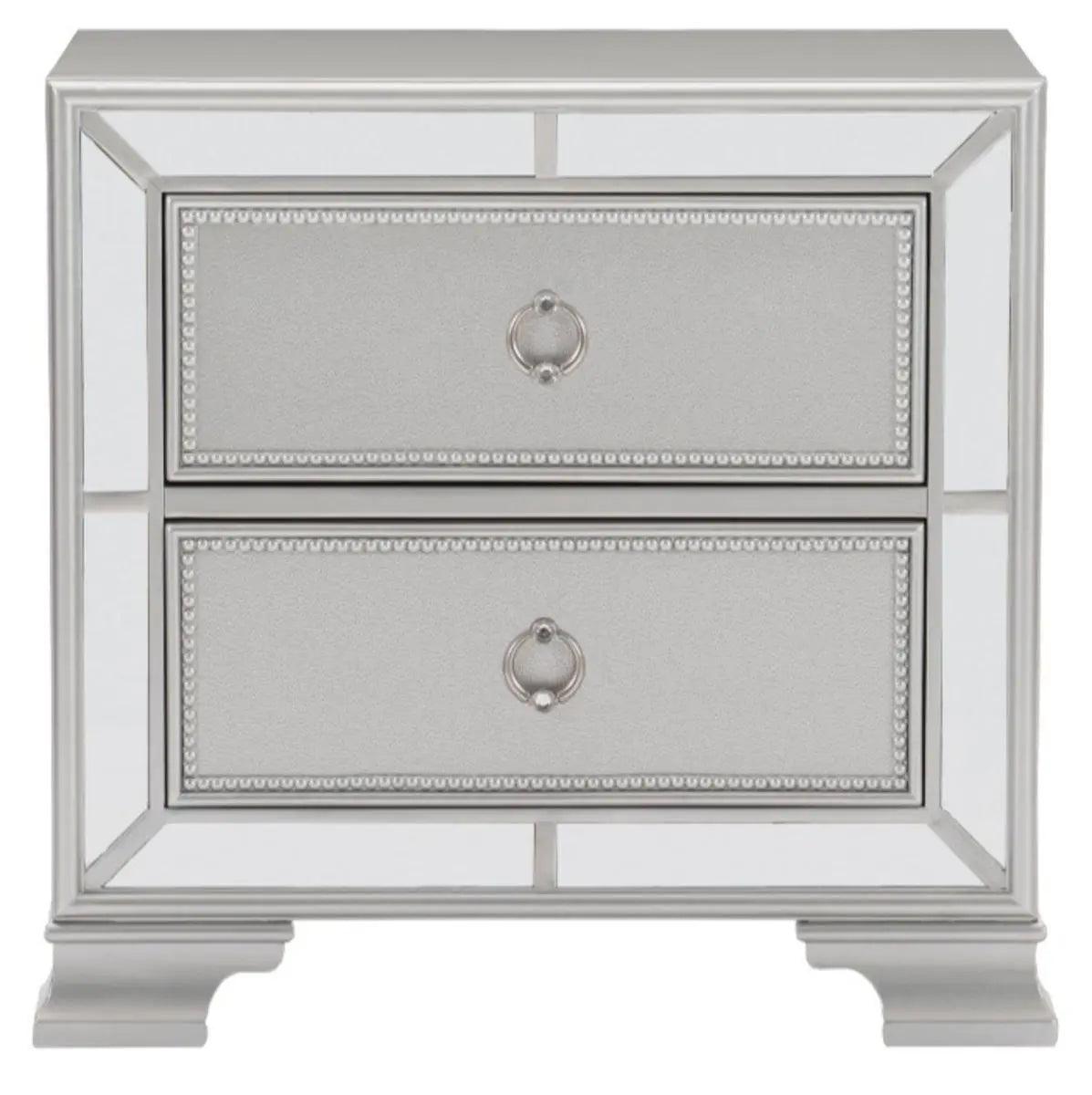 Homelegance Avondale Nightstand In Silver 1646-4 - ATL FURNITURE