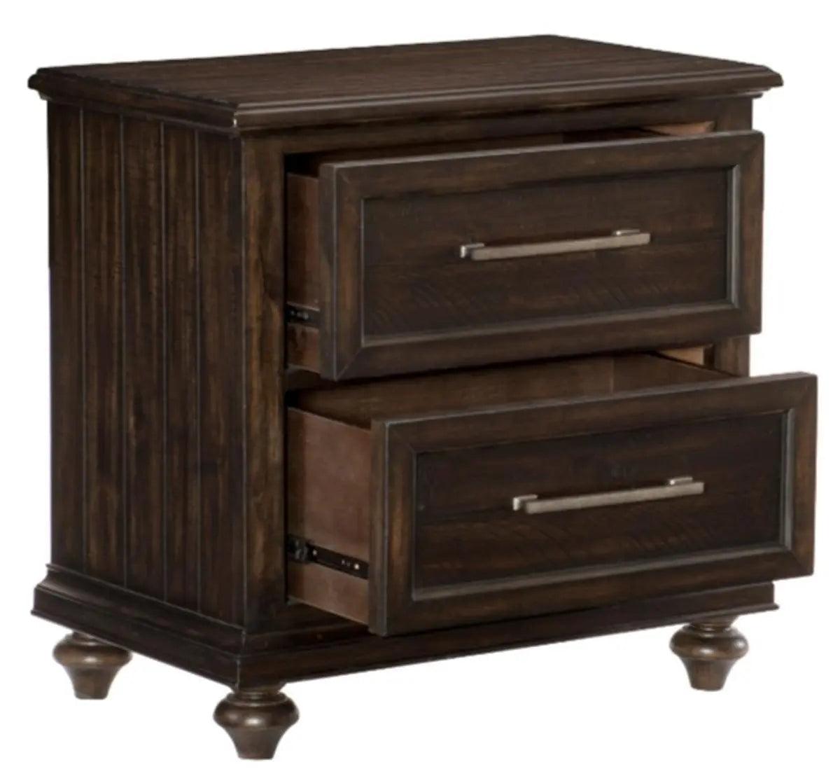 Homelegance Cardona Nightstand In Driftwood Charcoal 1689-4 - ATL FURNITURE