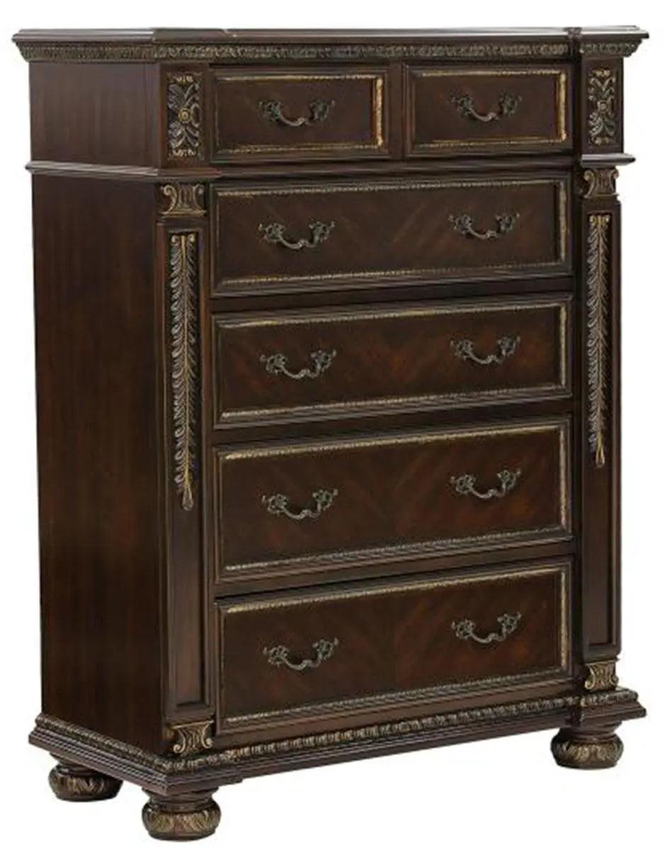 Homelegance Catalonia 5 Drawer Chest In Cherry 1824-9 - ATL FURNITURE