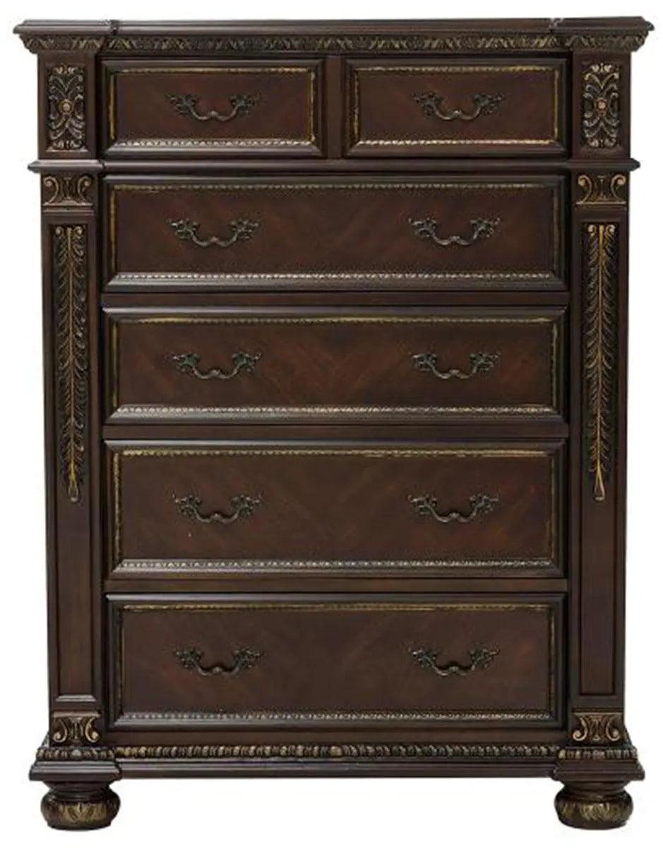 Homelegance Catalonia 5 Drawer Chest In Cherry 1824-9 - ATL FURNITURE