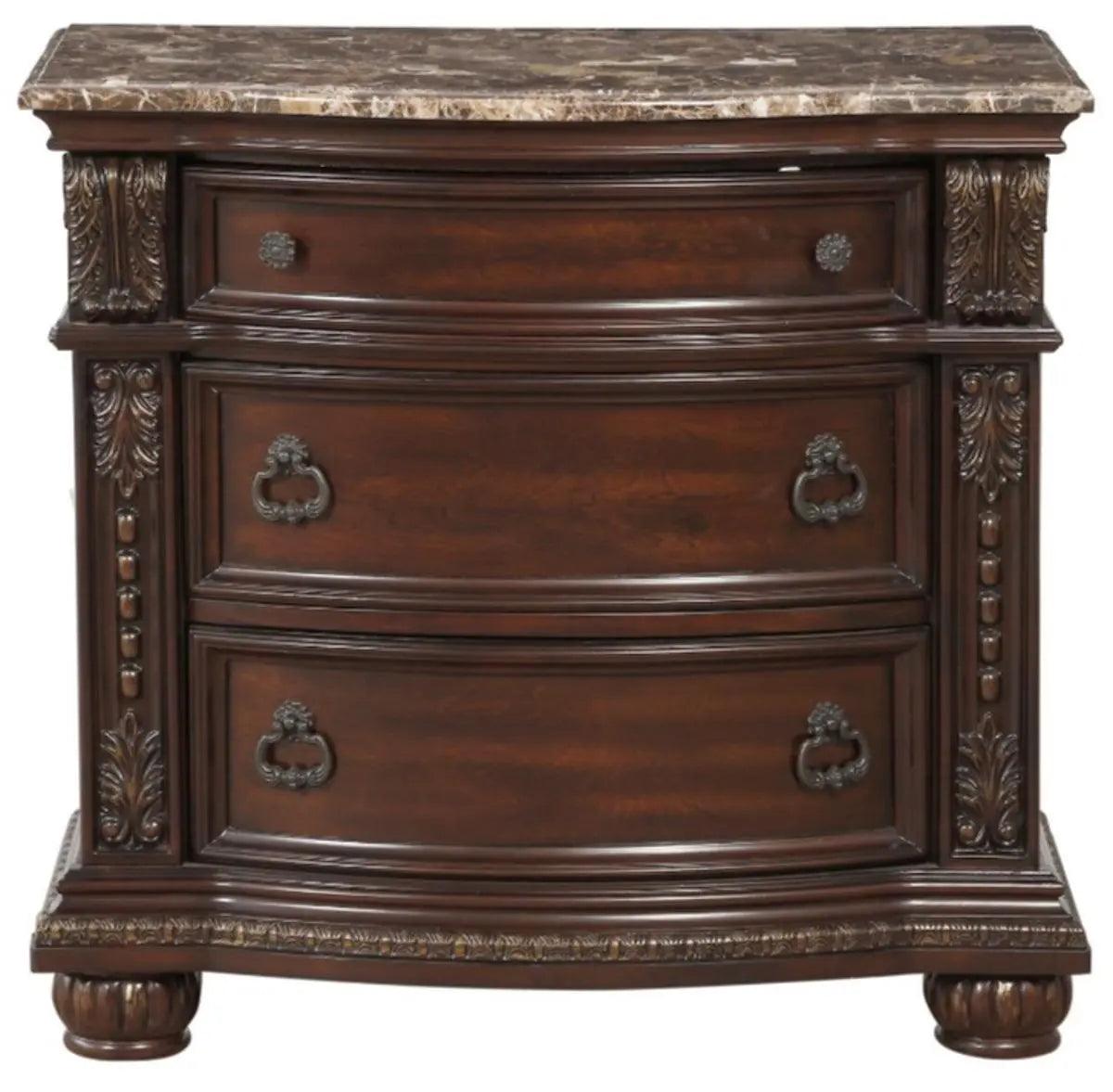 Homelegance Cavalier Nightstand In Dark Cherry 1757-4 - ATL FURNITURE