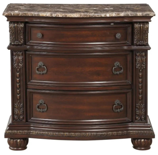 Homelegance Cavalier Nightstand In Dark Cherry 1757-4 - ATL FURNITURE