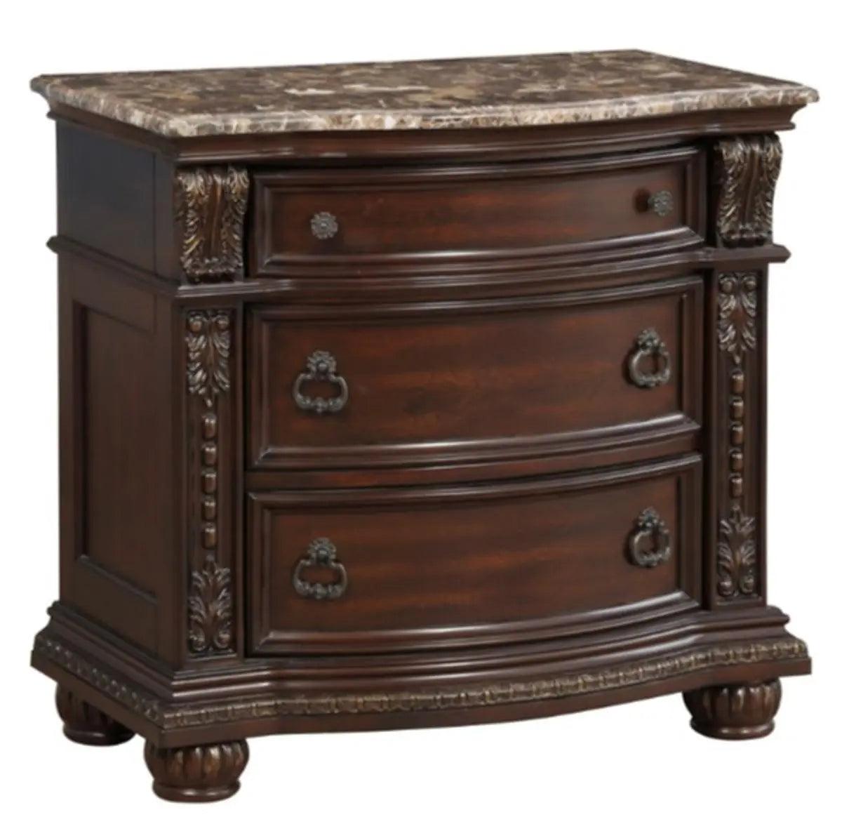 Homelegance Cavalier Nightstand In Dark Cherry 1757-4 - ATL FURNITURE