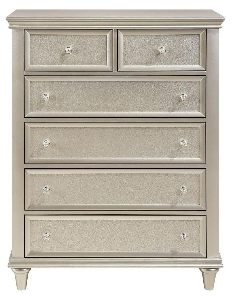 Homelegance Celandine 6 Drawer Chest In Silver 1928-9 - ATL FURNITURE