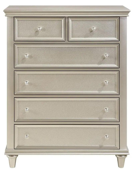 Homelegance Celandine 6 Drawer Chest In Silver 1928-9 - ATL FURNITURE