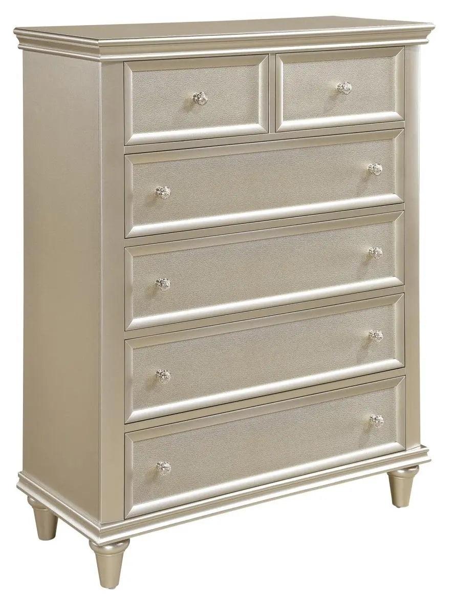 Homelegance Celandine 6 Drawer Chest In Silver 1928-9 - ATL FURNITURE