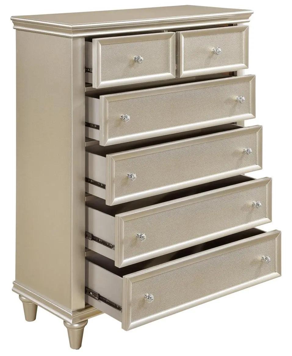 Homelegance Celandine 6 Drawer Chest In Silver 1928-9 - ATL FURNITURE