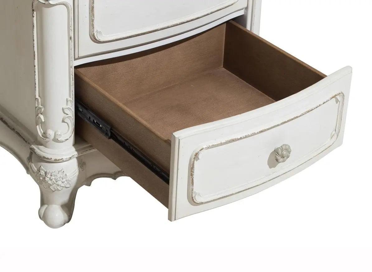 Homelegance Cinderella Night Stand In Antique White With Grey Rub-Through 1386Nw-4 - ATL FURNITURE