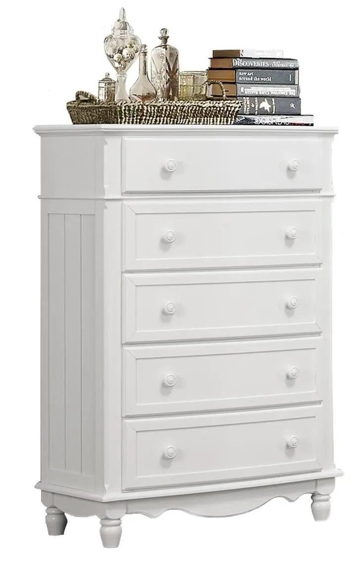 Homelegance Clementine 5 Drawer Chest In White B1799-9 - ATL FURNITURE