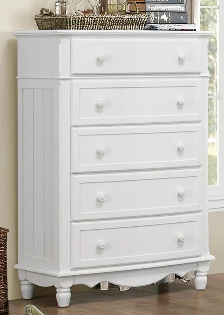 Homelegance Clementine 5 Drawer Chest In White B1799-9 - ATL FURNITURE