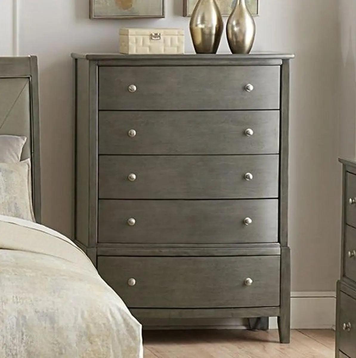 Homelegance Cotterill 5 Drawer Chest In Gray 1730Gy-9 - ATL FURNITURE