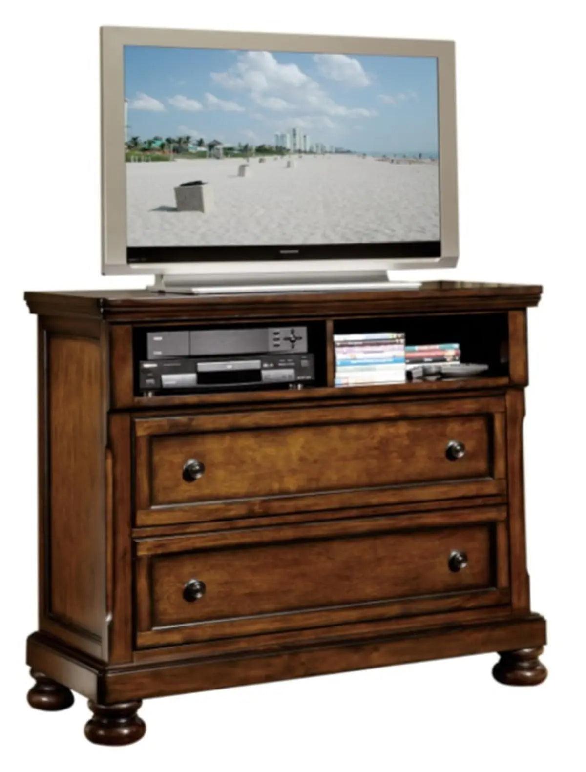 Homelegance Cumberland Tv Chest In Brown Cherry 2159-11 - ATL FURNITURE