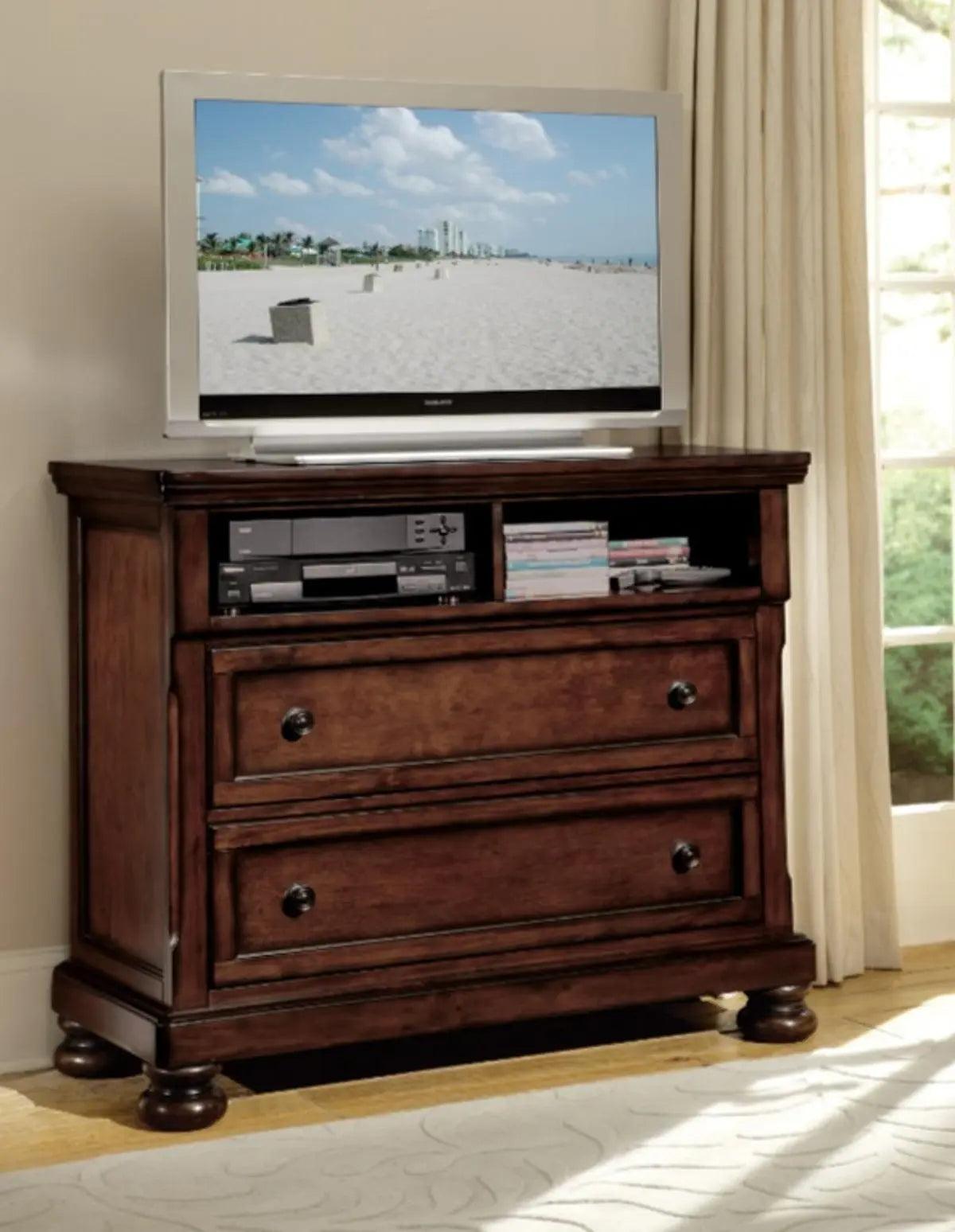 Homelegance Cumberland Tv Chest In Brown Cherry 2159-11 - ATL FURNITURE