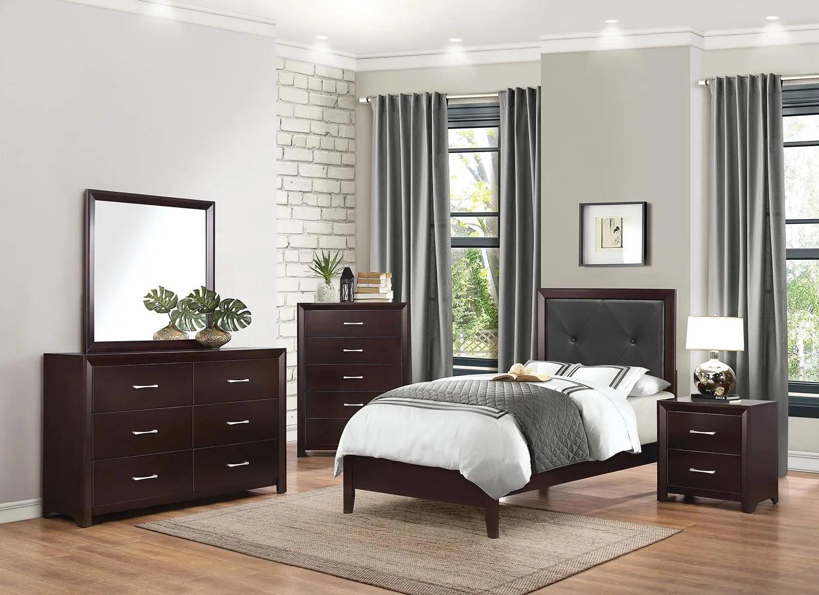 Homelegance Edina 5 Drawer Chest In Espresso-Hinted Cherry 2145-9 - ATL FURNITURE