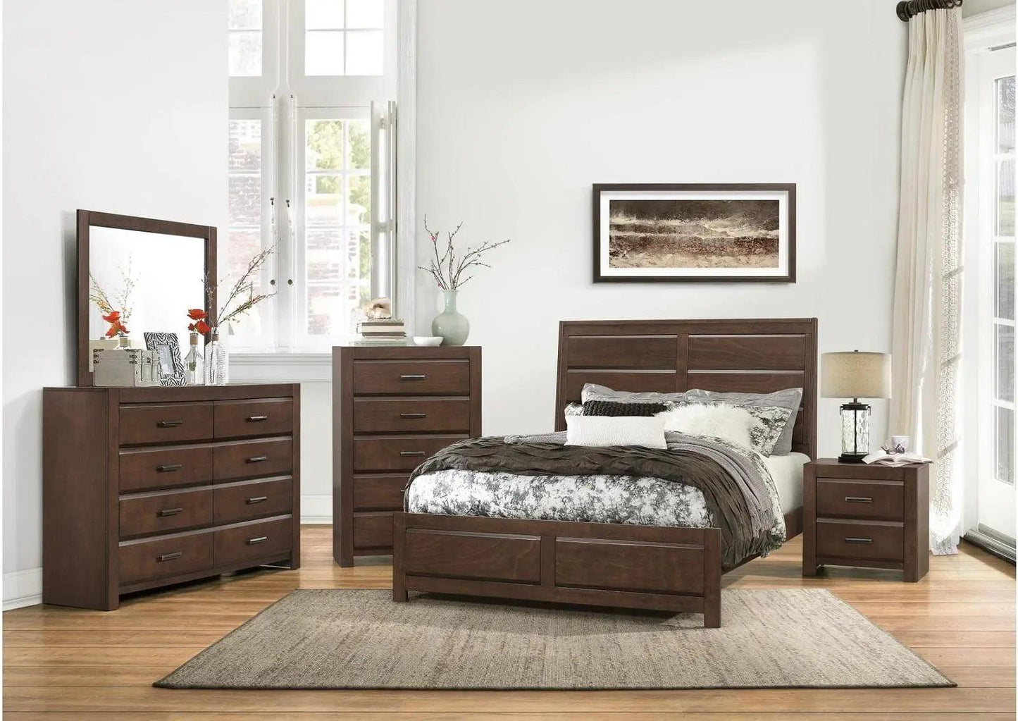 Homelegance Furniture Erwan 5 Drawer Chest In Dark Walnut 1961-9 - ATL FURNITURE