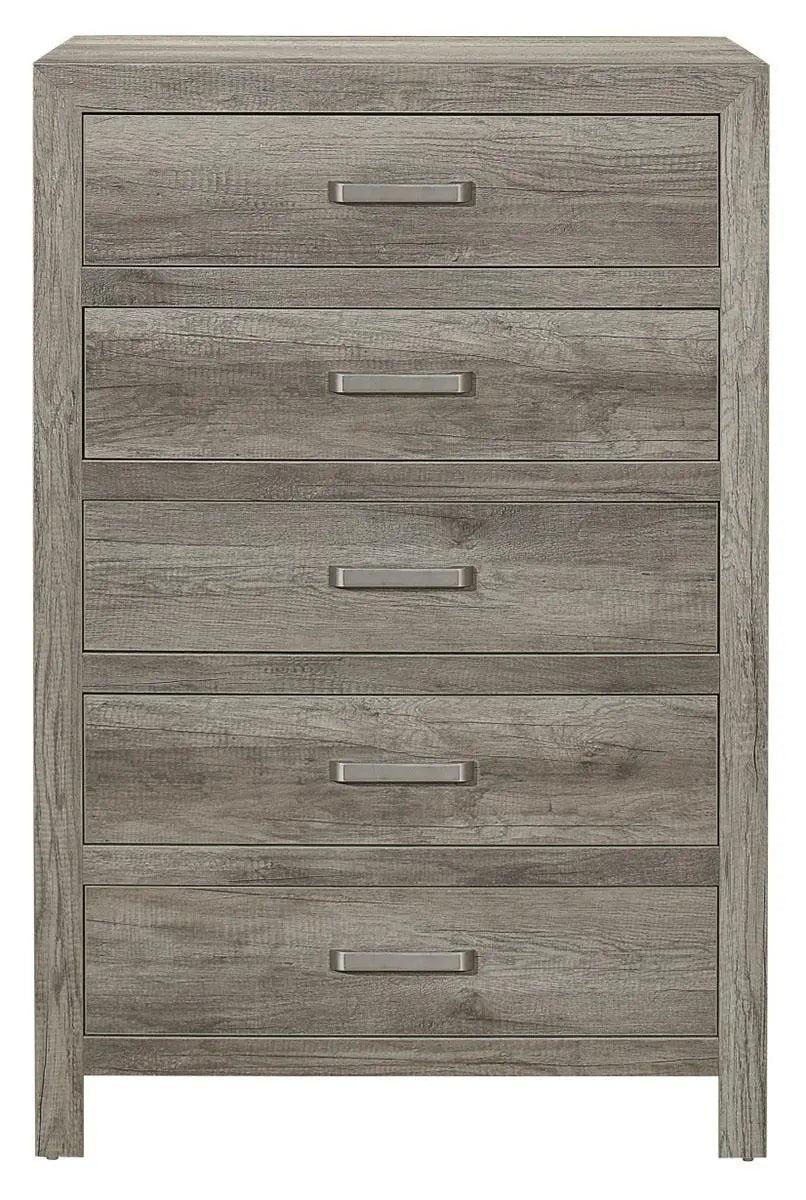 Homelegance Furniture Mandan 5 Drawer Chest In Weathered Gray 1910Gy-9 - ATL FURNITURE