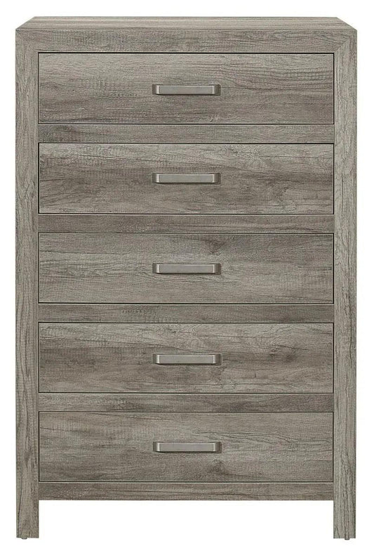 Homelegance Furniture Mandan 5 Drawer Chest In Weathered Gray 1910Gy-9 - ATL FURNITURE