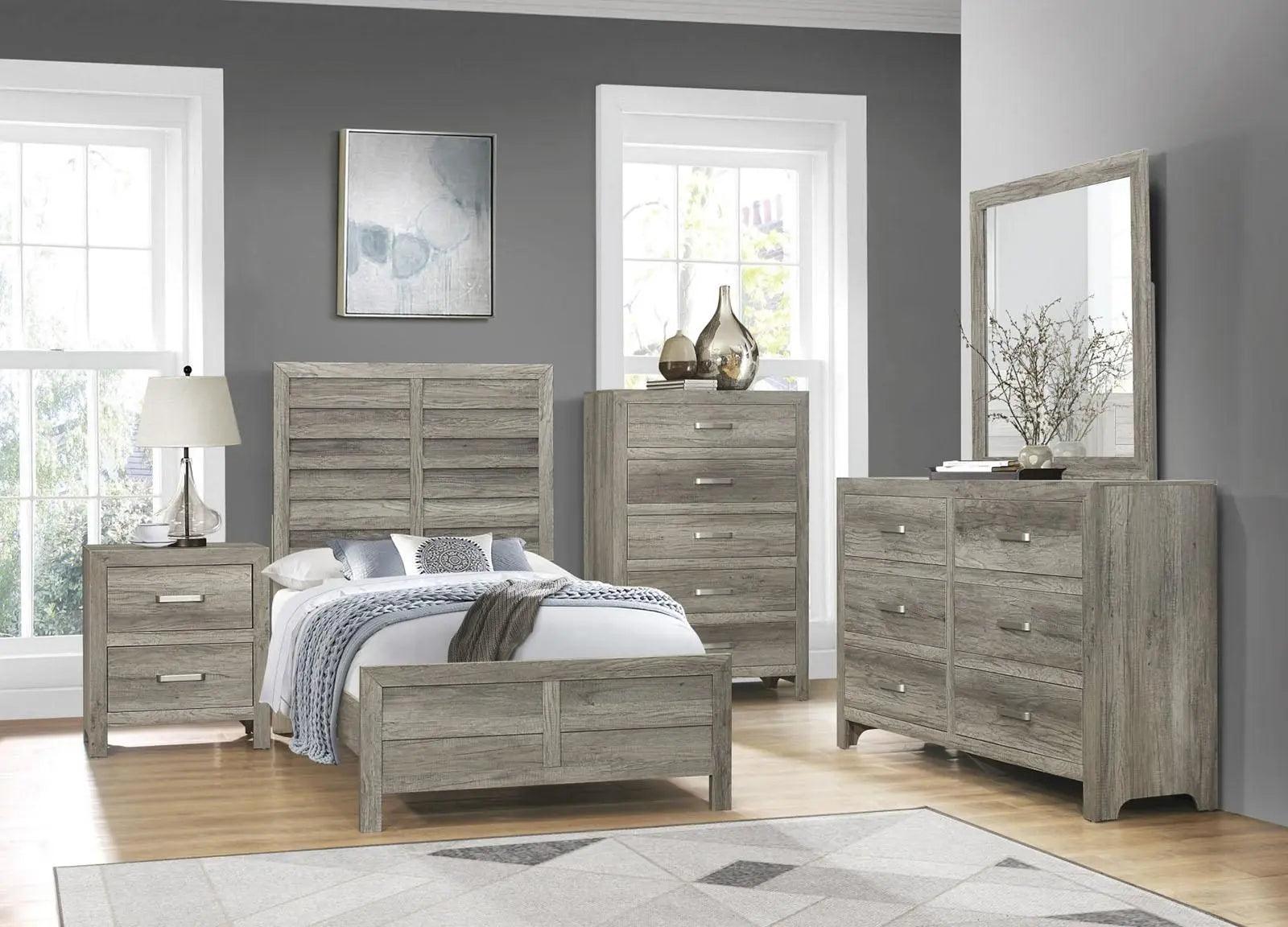 Homelegance Furniture Mandan 5 Drawer Chest In Weathered Gray 1910Gy-9 - ATL FURNITURE