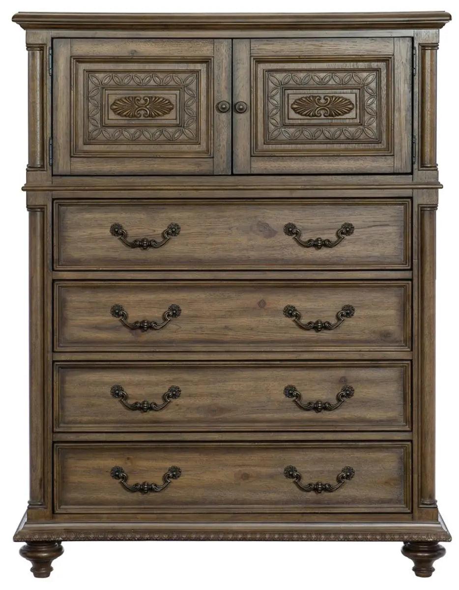 Homelegance Furniture Rachelle 4 Drawer Chest In Weathered Pecan 1693-9 - ATL FURNITURE