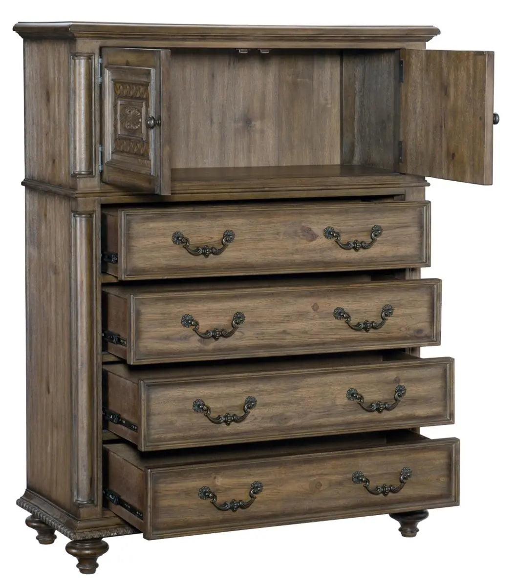 Homelegance Furniture Rachelle 4 Drawer Chest In Weathered Pecan 1693-9 - ATL FURNITURE