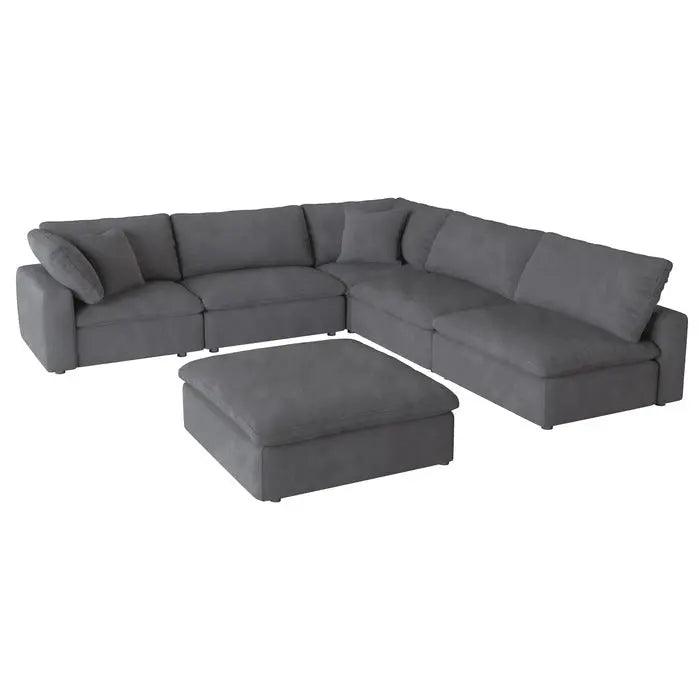 Homelegance - Guthrie 6-Piece Modular Sectional With Ottoman In Gray - 9546Gy*6Ot - ATL FURNITURE