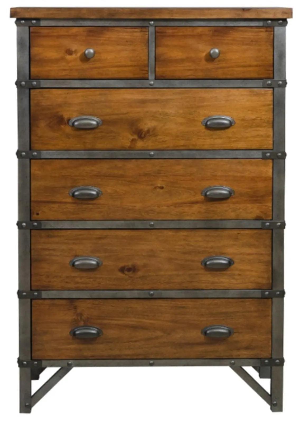 Homelegance Holverson Chest In Rustic Brown & Gunmetal 1715-9 - ATL FURNITURE