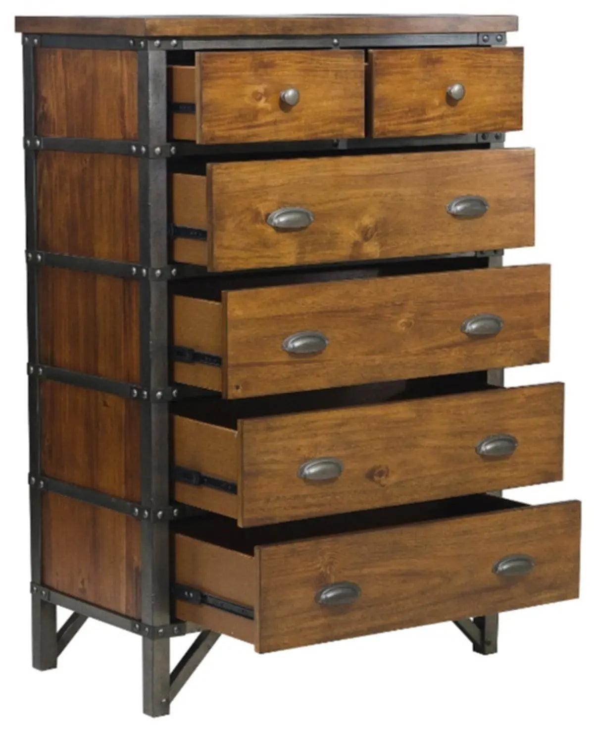 Homelegance Holverson Chest In Rustic Brown & Gunmetal 1715-9 - ATL FURNITURE